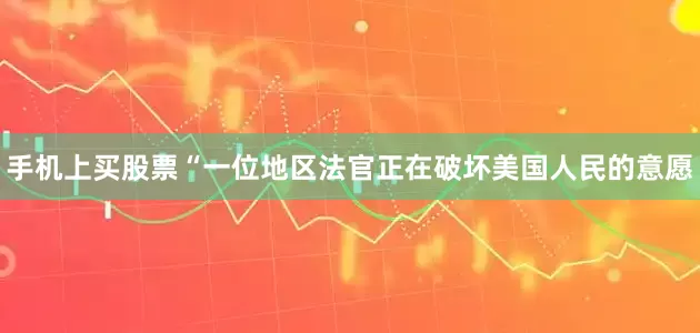 手机上买股票“一位地区法官正在破坏美国人民的意愿